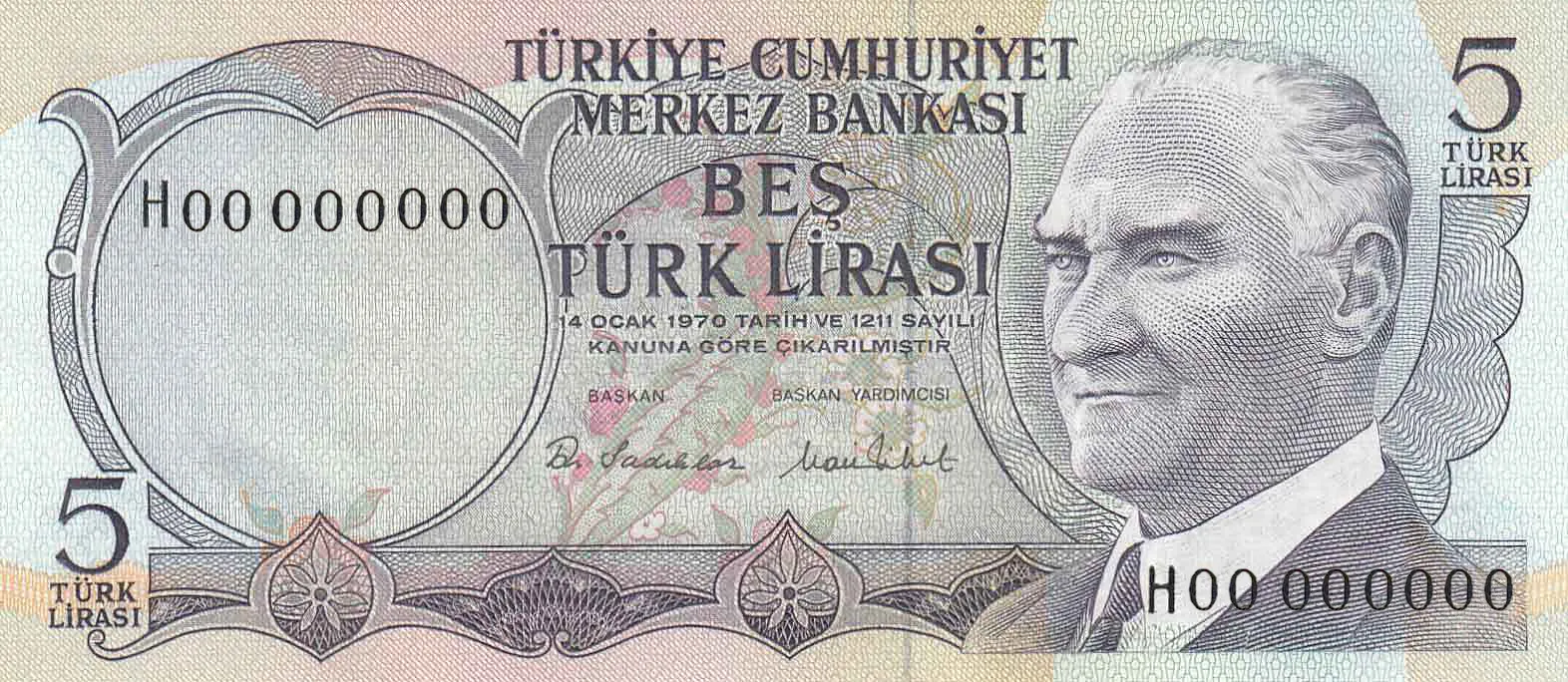 5 Türk Lirası (E6-Tertp II)
